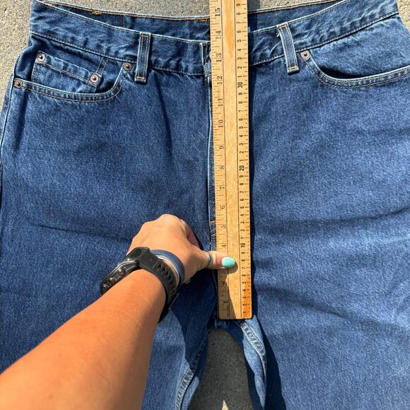 Vintage Y2K Levi's 550 Relaxed Fit Tapered Leg Blue Mom Jeans Ladies 18 W L - Picture 11 of 13